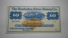 Load image into Gallery viewer, $10 187_ Austin Nevada Manhattan Silver Mining Company Remainder Uncirculated++