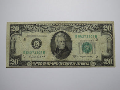 $20 1950-C Gutter Fold Error Federal Reserve Bank Note Currency Bill FINE