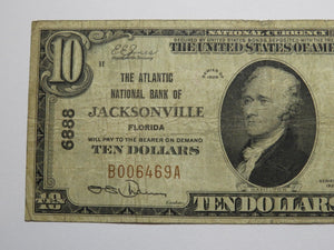 $10 1929 Jacksonville Florida FL National Currency Bank Note Bill Ch. #6888 RARE