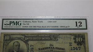 $10 1902 Cohoes New York NY National Currency Bank Note Bill #1347 PMG Fine