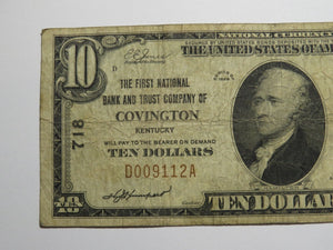 $10 1929 Covington Kentucky KY National Currency Bank Note Bill Ch. #718 RARE