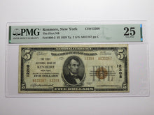 Load image into Gallery viewer, $5 1929 Kenmore New York NY National Currency Bank Note Bill Ch. #12208 VF25 PMG