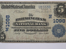 Load image into Gallery viewer, $5 1902 Derby Connecticut National Currency Bank Note Bill Ch. #1098 Birmingham