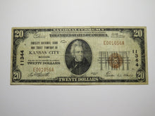 Load image into Gallery viewer, $20 1929 Kansas City Missouri MO National Currency Bank Note Bill Ch #11344 FINE