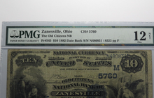 Load image into Gallery viewer, $10 1882 Zanesville Ohio OH National Currency Bank Note Bill Ch. #5760 F12 PMG