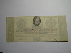 $5 1862 Milledgeville Georgia Obsolete Currency Bank Note Bill! State of GA AU+