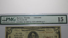 Load image into Gallery viewer, $5 1929 Bartow Florida FL National Currency Bank Note Bill Ch. #13389 F15 PMG