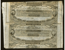 Load image into Gallery viewer, $1-$2 1860&#39;s Newport Rhode Island Obsolete Currency Uncut Sheet Bank Notes UNC+