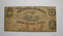 Load image into Gallery viewer, $.25 1863 Montgomery Alabama Obsolete Currency Bank Note Bill AU! Plate O