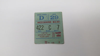 April 20, 1972 New York Rangers Vs Chicago Blackhawks Playoff Hockey Ticket Stub