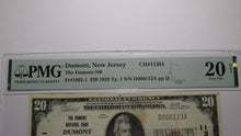 Load image into Gallery viewer, $20 1929 Dumont New Jersey NJ National Currency Bank Note Bill #11361 VF20 PMG