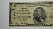 Load image into Gallery viewer, $5 1929 East Northport New York NY National Currency Bank Note Bill #12593 RARE!