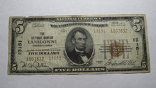 Load image into Gallery viewer, $5 1929 Lansdowne Pennsylvania PA National Currency Bank Note Bill Ch. #13151