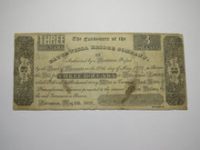 Load image into Gallery viewer, $3 1837 Cattawissa Pennsylvania Obsolete Currency Bank Note Bill Bridge Company