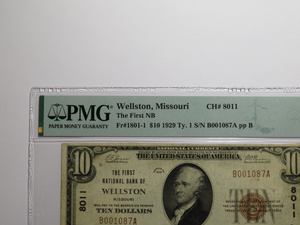 $10 1929 Wellston Missouri MO National Currency Bank Note Bill Ch #8011 VF25 PMG