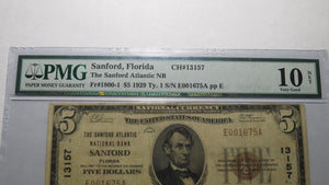 $5 1929 Sanford Florida FL National Currency Bank Note Bill Ch. #13157 VG10 PMG