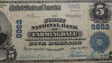 Load image into Gallery viewer, $5 1902 Farmingdale New York NY National Currency Bank Note Bill #8882 F15 PMG