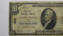 Load image into Gallery viewer, $10 1929 Maquoketa Iowa IA National Currency Bank Note Bill Ch. #999! FINE RARE