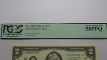 Load image into Gallery viewer, $2 2003 Radar Serial Number Federal Reserve Currency Bank Note Bill PCGS NEW58