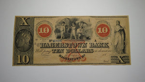 $10 18__ Hagerstown Maryland MD Obsolete Currency Bank Note Remainder Bill UNC+