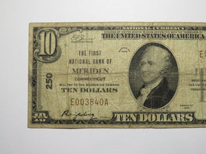 $10 1929 West Meriden Connecticut CT National Currency Bank Note Bill Ch. #250