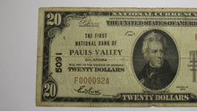 Load image into Gallery viewer, $20 1929 Pauls Valley Oklahoma National Currency Bank Note Bill #5091 Low Serial