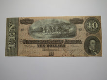 Load image into Gallery viewer, $10 1864 Richmond Virginia VA Confederate Currency Bank Note Bill RARE T68 VF+