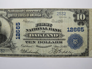 $10 1902 Oakland California CA National Currency Bank Note Bill Ch. #12665 VF