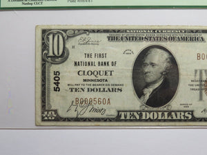 $10 1929 Cloquet Minnesota MN National Currency Bank Note Bill #5405 VF25 PCGS