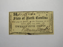 Load image into Gallery viewer, $.25 1861 Raleigh North Carolina Obsolete Currency Bank Note Bill NC State UNC+