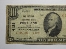 Load image into Gallery viewer, $10 1929 Portland Maine ME National Currency Bank Note Bill Charter #4128 FINE