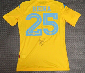 2015-16 Pepe Reina Napoli Match Used Worn Serie A Soccer Shirt! Game Jersey