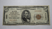 Load image into Gallery viewer, $5 1929 Washington Pennsylvania PA National Currency Bank Note Bill! Ch #3383 VF