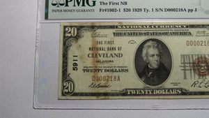 $20 1929 Cleveland Oklahoma OK National Currency Bank Note Bill Ch 5911 VF30 PMG