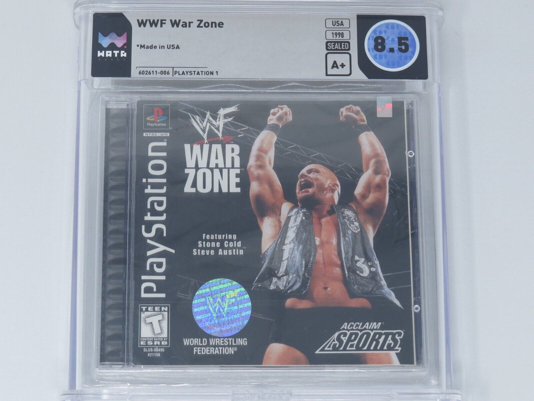 WWF War Zone Wrestling Sony Playstation PS1 Factory Sealed Video Game Wata 8.5