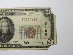 $20 1929 Birmingham Alabama AL National Currency Bank Note Bill Charter #3185