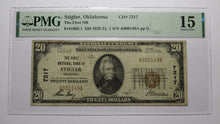 Load image into Gallery viewer, $20 1929 Stigler Oklahoma OK National Currency Bank Note Bill Ch #7217 F15 PMG