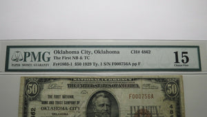 $50 1929 Oklahoma City Oklahoma OK National Currency Bank Note Bill Ch #4862 F15