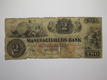 Load image into Gallery viewer, $2 1856 Birmingham Connecticut CT Obsolete Currency Bank Note Bill Manufacturers