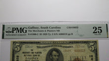 Load image into Gallery viewer, $5 1929 Gaffney South Carolina SC National Currency Bank Note Bill 6857 VF25 PMG