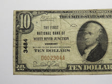 Load image into Gallery viewer, $10 1929 White River Junction Vermont National Currency Bank Note Bill Ch. #3484