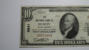 $10 1929 Huron South Dakota SD National Currency Bank Note Bill Charter #8841 VF