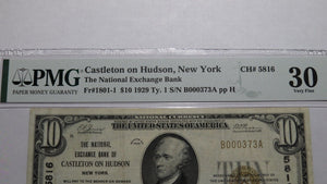 $10 1929 Castleton On Hudson New York NY National Currency Bank Note Bill #5816