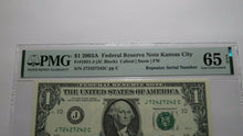 Load image into Gallery viewer, $1 2003A Repeater Serial Number Federal Reserve Currency Bank Note Bill UNC65EPQ