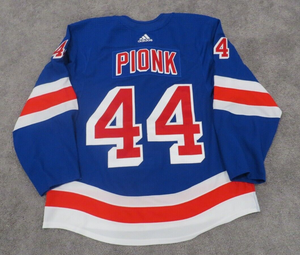 2017-18 Neal Pionk New York Rangers NHL Debut Game Used Worn Hockey Jersey Jets