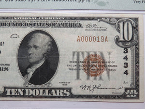 $10 1929 Wamego Kansas KS National Currency Bank Note Bill Ch. #3434 VF25