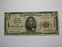 Load image into Gallery viewer, $5 1929 Milford Ohio OH National Currency Bank Note Bill Charter #3234 FINE