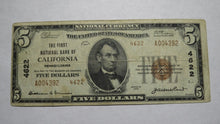 Load image into Gallery viewer, $5 1929 California Pennsylvania PA National Currency Bank Note Bill Ch. #4622 