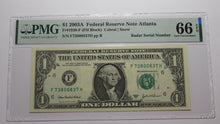 Load image into Gallery viewer, $1 2003 Radar Serial Number Federal Reserve Currency Bank Note Bill PMG UNC66EPQ