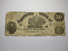 Load image into Gallery viewer, $50 1861 Richmond Virginia Confederate Currency Bank Note Bill T14 RARE Issue